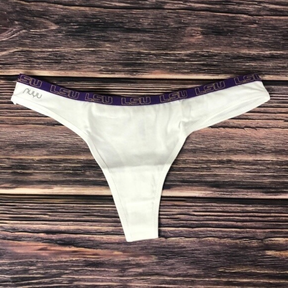 NUYU LSU Tigers Louisiana State University White Purple NEW‎ Thong Size Large